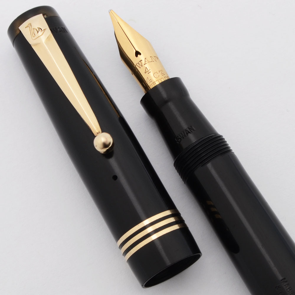 Mabie Todd Swan UK Leverless 1060 Fountain Pen (1950s) - Black